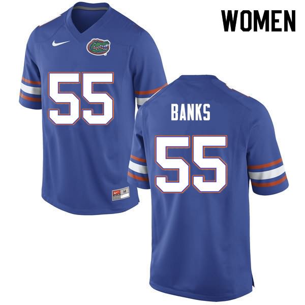 NCAA Florida Gators Noah Banks Women's #55 Nike Blue Stitched Authentic College Football Jersey MPZ6464HP